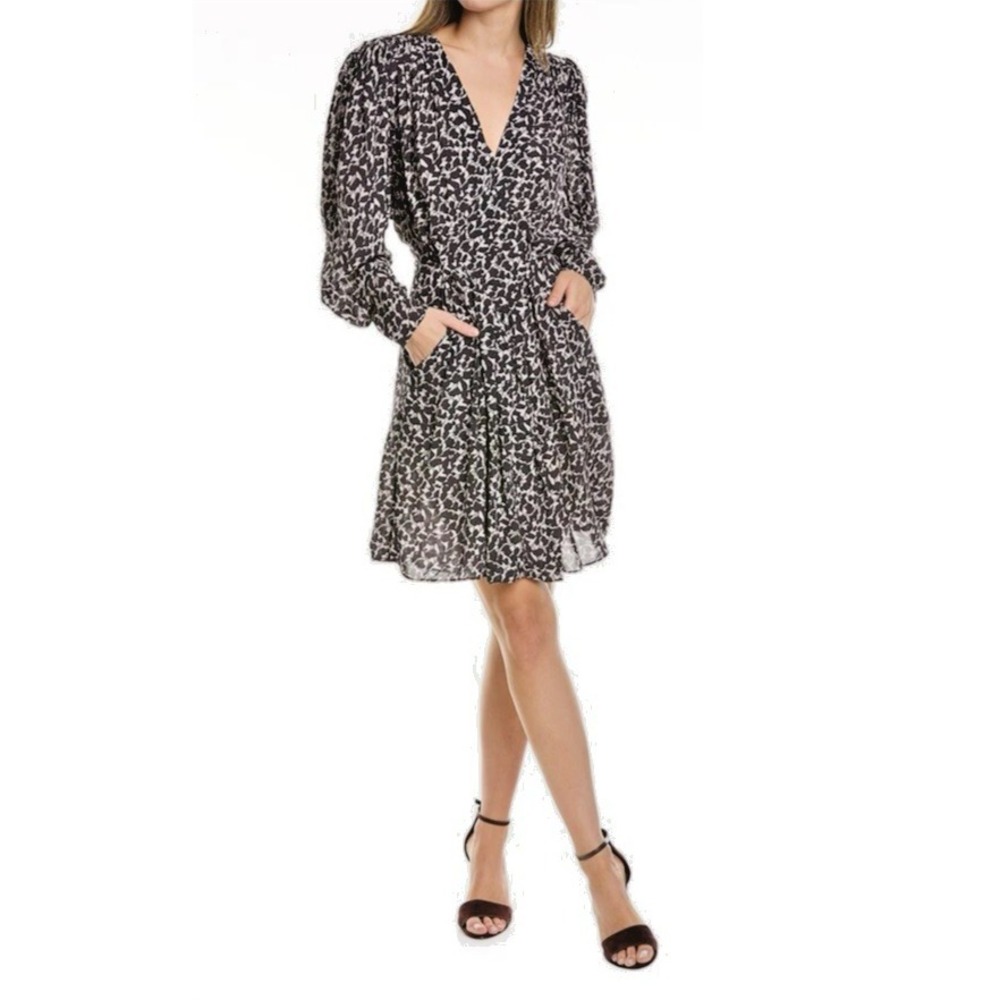 Isabel Marant Etoile Women Size 34/ US 2 Arone Printed Mini Dress Ecru Black
